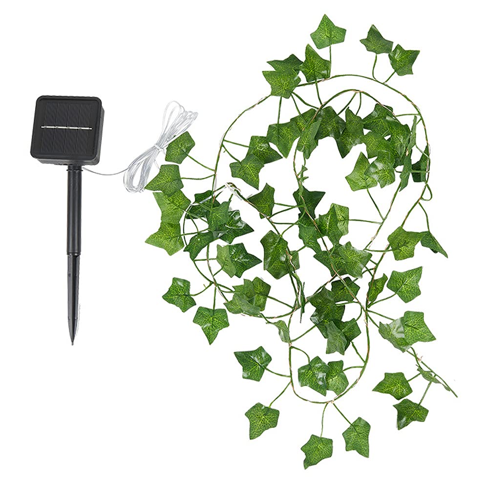 Toifucos Maple Leaf 50Led Solar Ivy String Lights, 5M 50Leds Artificial Maple Leaf String Lights Vine Hanging Garland Fairy Lights Ivy Vine String Light For Indoor Party Wedding Christmas Decor (Warm White)