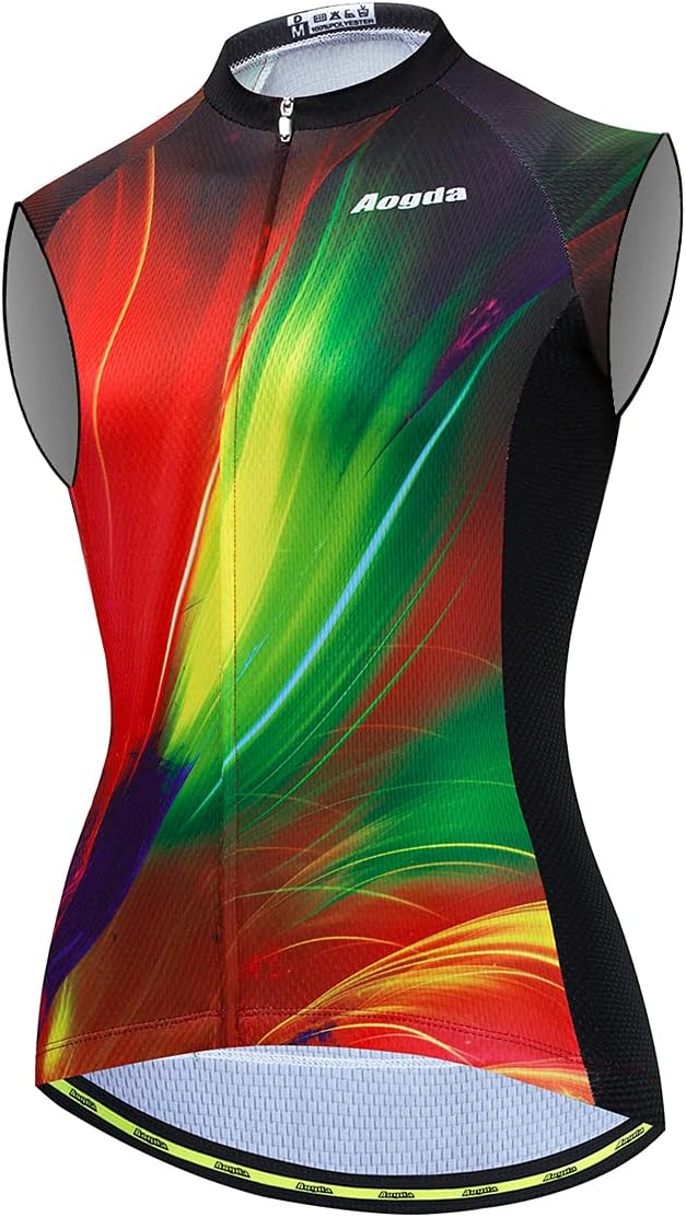 Aogda Sleeveless Cycling Jerseys Women Bike Shirts Bicycle Top Biking Vest