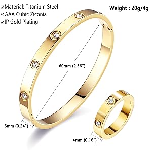 Amazon.com: YOYEEWYNS Gold Rings Bracelets for Women 18K
