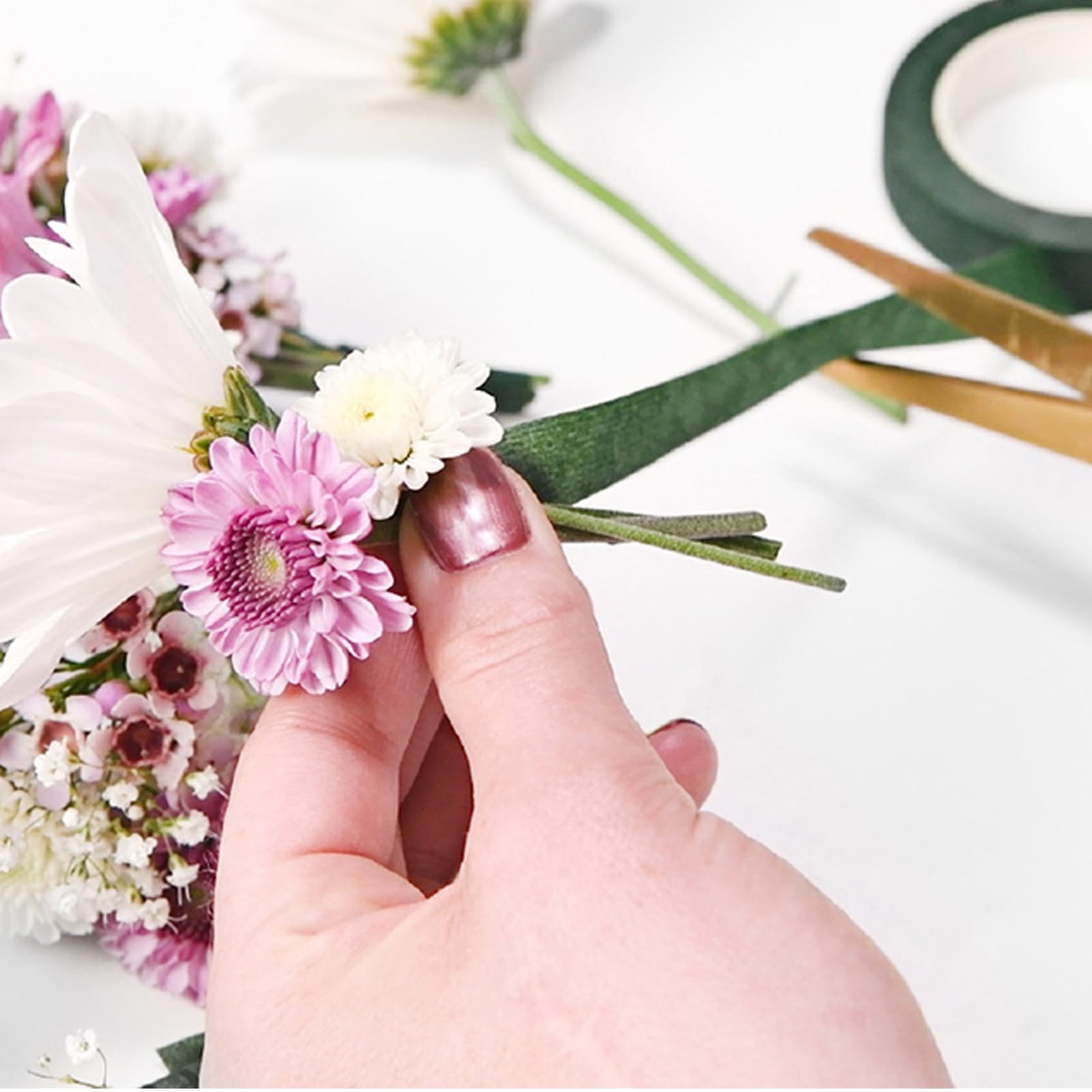 Nastro Fioristi Verde - Guttaperca Adesivo Per Bouquet E Decorazioni - Foto 7