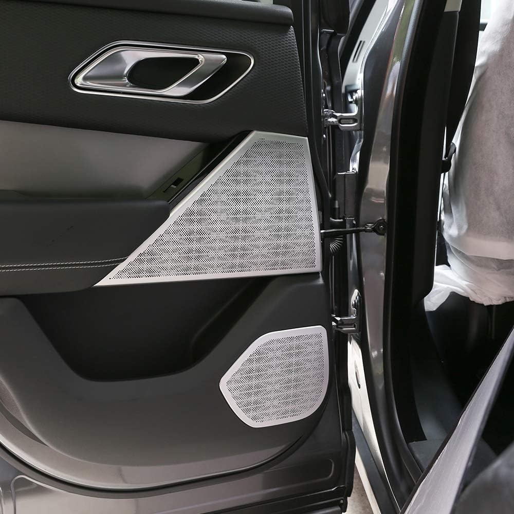 Aluminum alloy Car Door Audio Speaker Decoration Cover Trim For Land Rover Range Rover Velar 2017 Car Accessories 4pcs/set