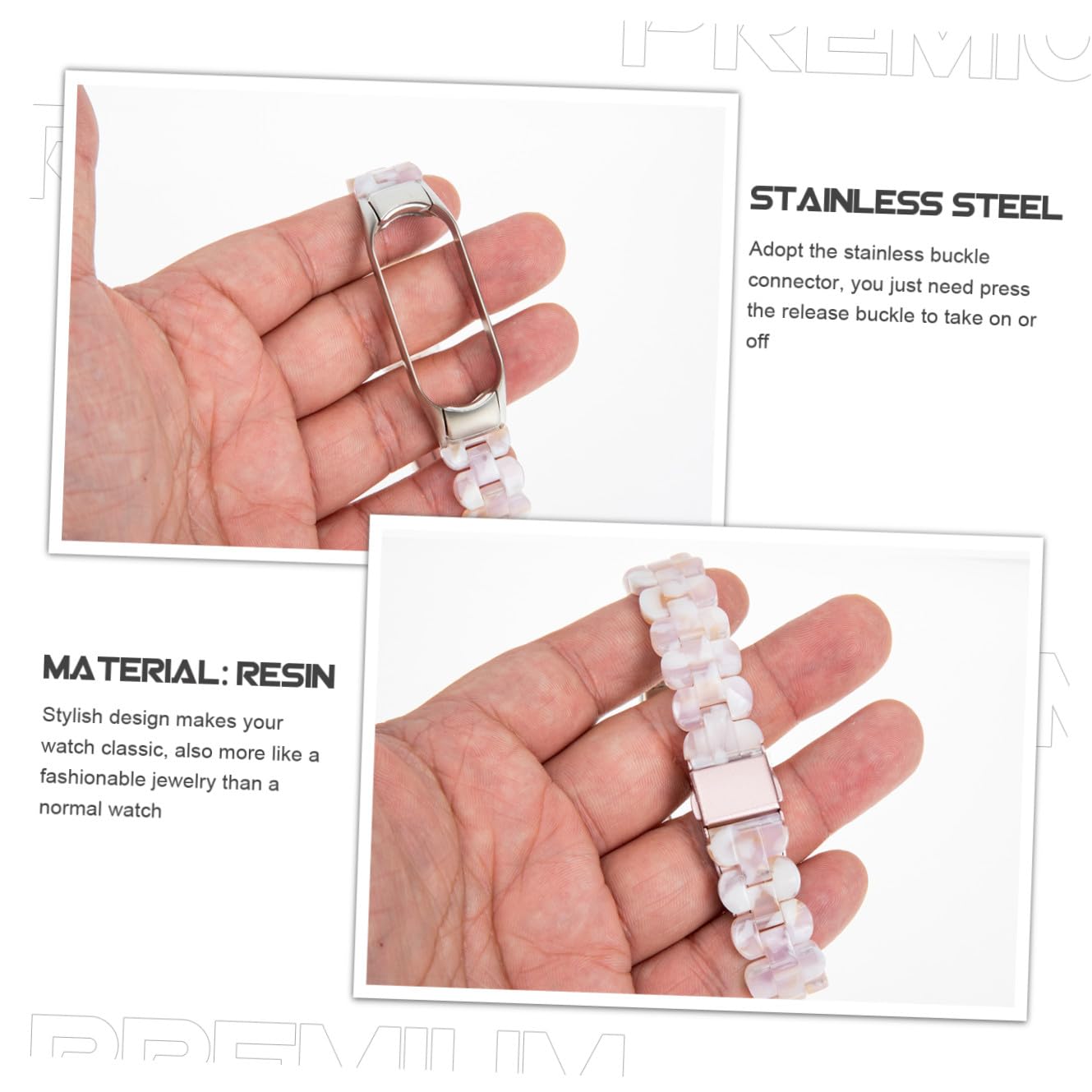 DOITOOL Lot De 4 Bracelets De Montre En Résine Avec Boucle En Acier Inoxydable Pour Femmes Bracelet De Rechange 5/6 Accessoires Pour Montres Connectées Tendance