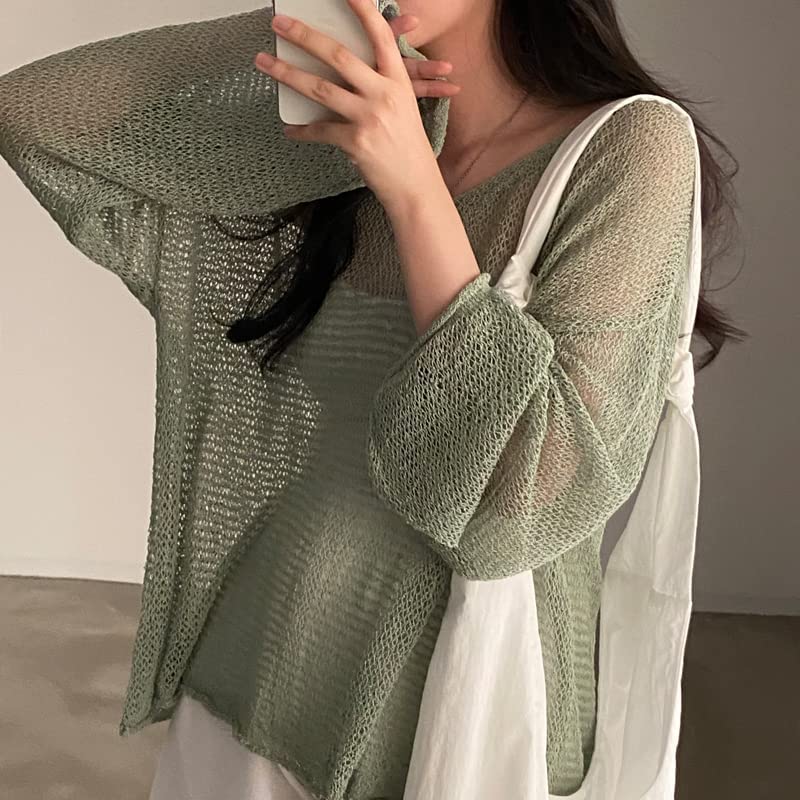 Sumleno 2025 Fairycore Cottagecore Clothing Fairy Grunge Aesthetic Crochet Top for Women Knitted Hollow Out Sweater Pullover3