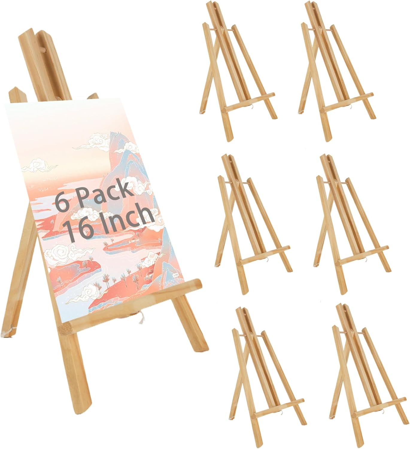 CYEAH 16" Tabletop Easel Set of 6, Wood Easel Stand