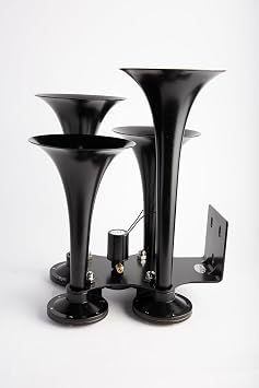 | Four Trumpet Air Horn (Black) | Low Pitch | Loud (152dB) - [V310B]