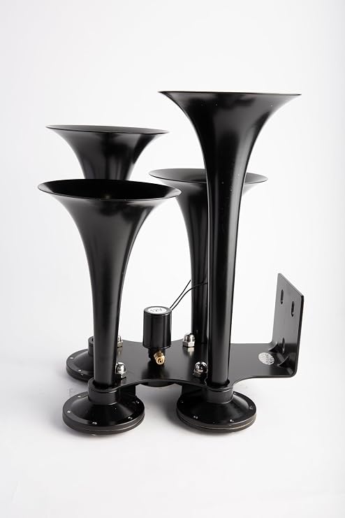 | Four Trumpet Air Horn (Black) | Low Pitch | Loud (152dB) - [V310B]
