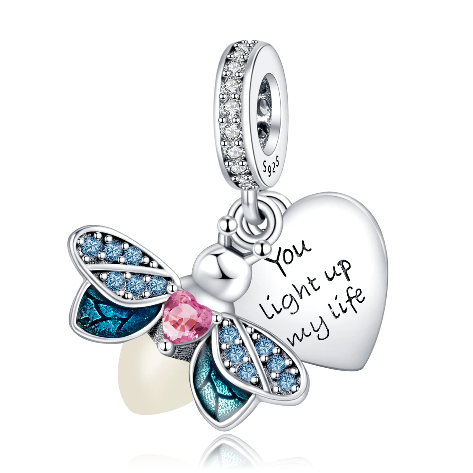 Amuefer 925 Silber Charms Armband Halskette Anhänger Perlen Charms Schmetterlinge, Liebe, Geschenke für Mutter Geburtstagsgeschenke Schildkröten, Reise Perlen Geschenk