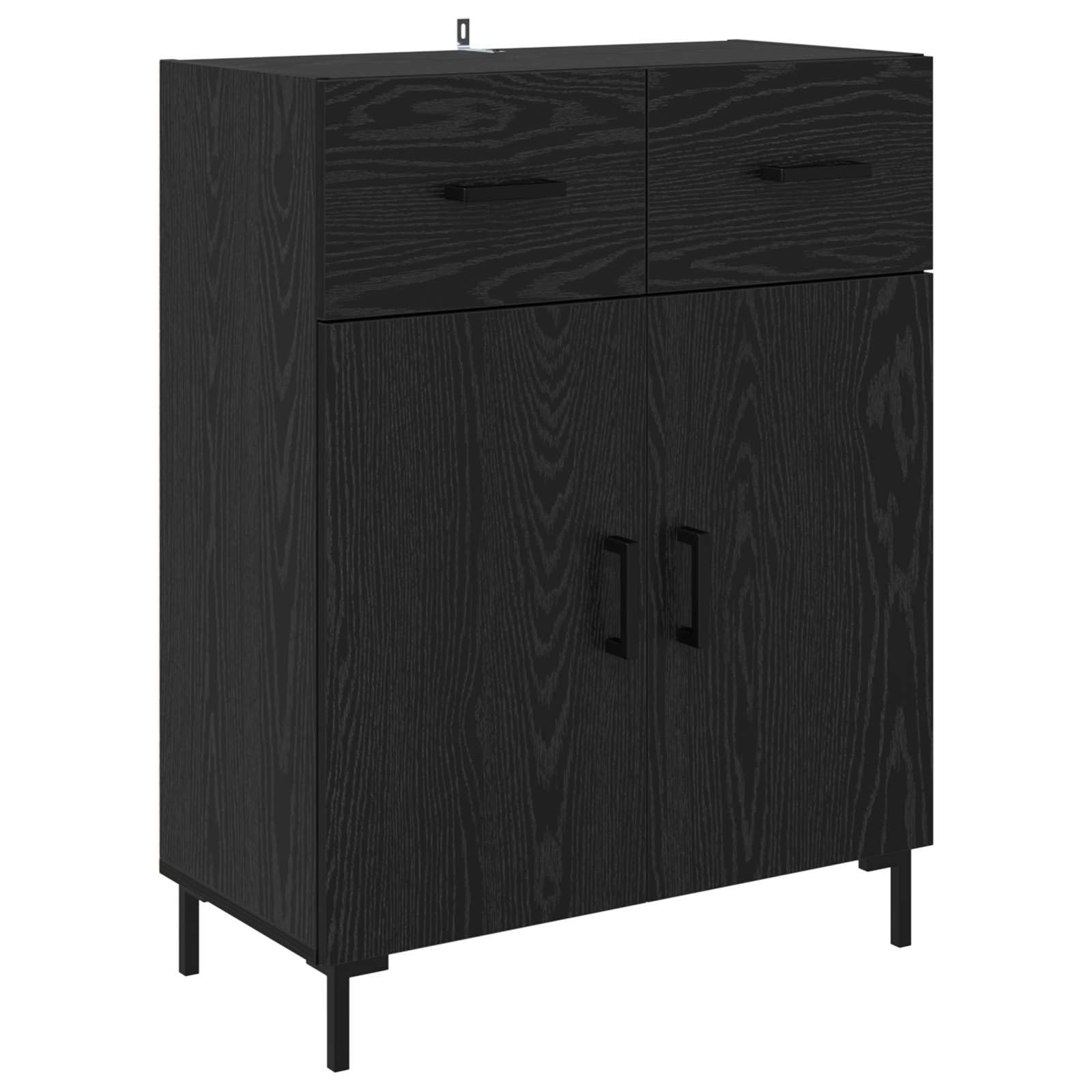 Armadietto alto di alta qualità, 69,5 x 34 x 180 cm, in legno, con cassetti, ante e ripiani, per soggiorno, sala da pranzo, corridoio, ufficio