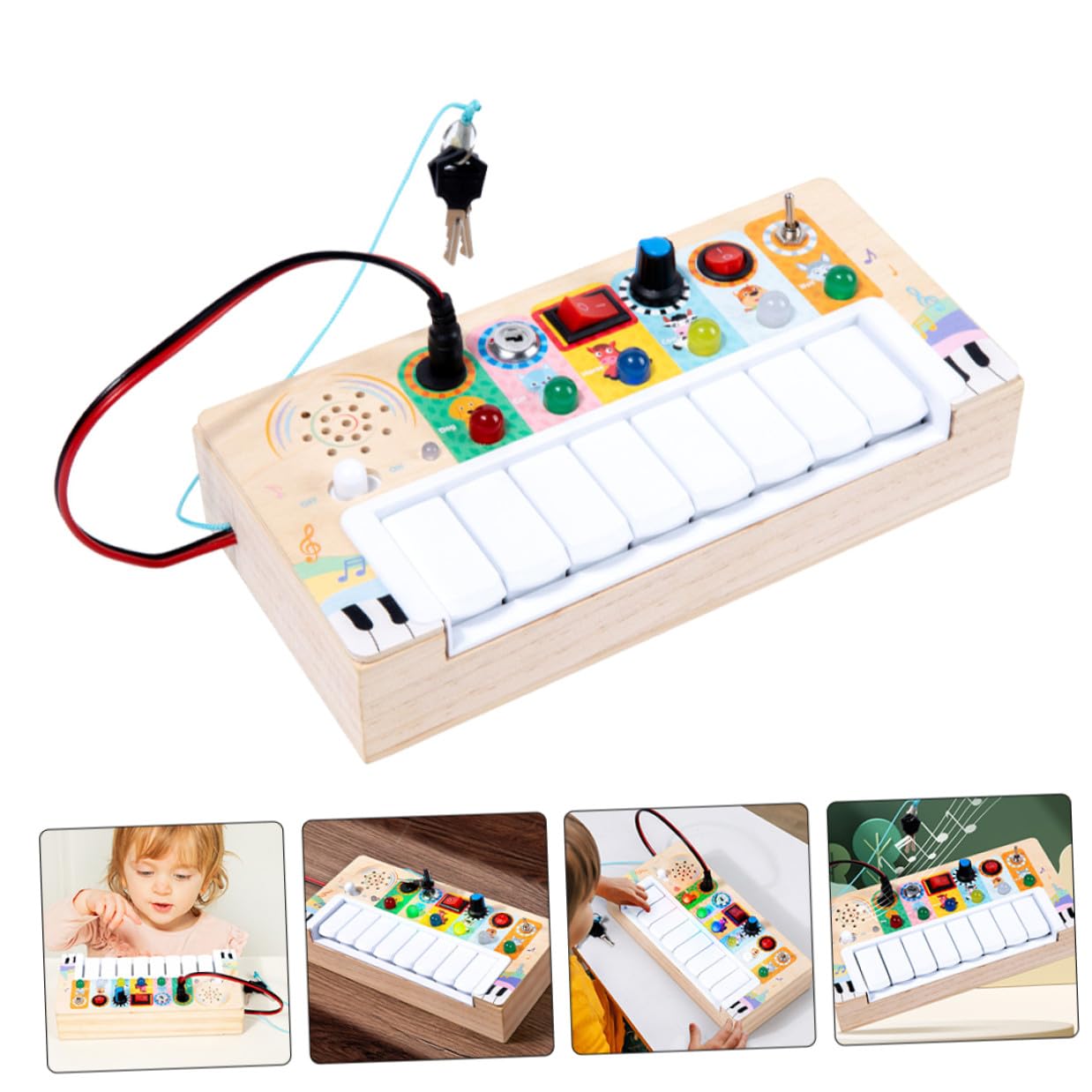 Toyvian Juguete Musical Eléctrico de Madera para Niños Superficie Suave y Diseño Liviano, Adecuado para Aprender Instrumentos Musicales en Exteriores