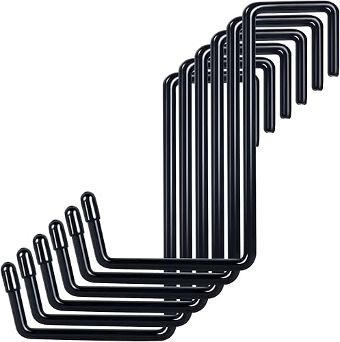 Ganchos colgantes grandes con revestimiento de vinilo resistente para almacenamiento de garaje (paquete de 6) Ganchos de gancho para bicicleta,