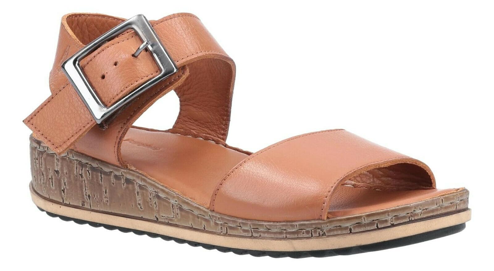 Hush Puppies Women's Ellie Wide Sandal, Tan, 7 UK