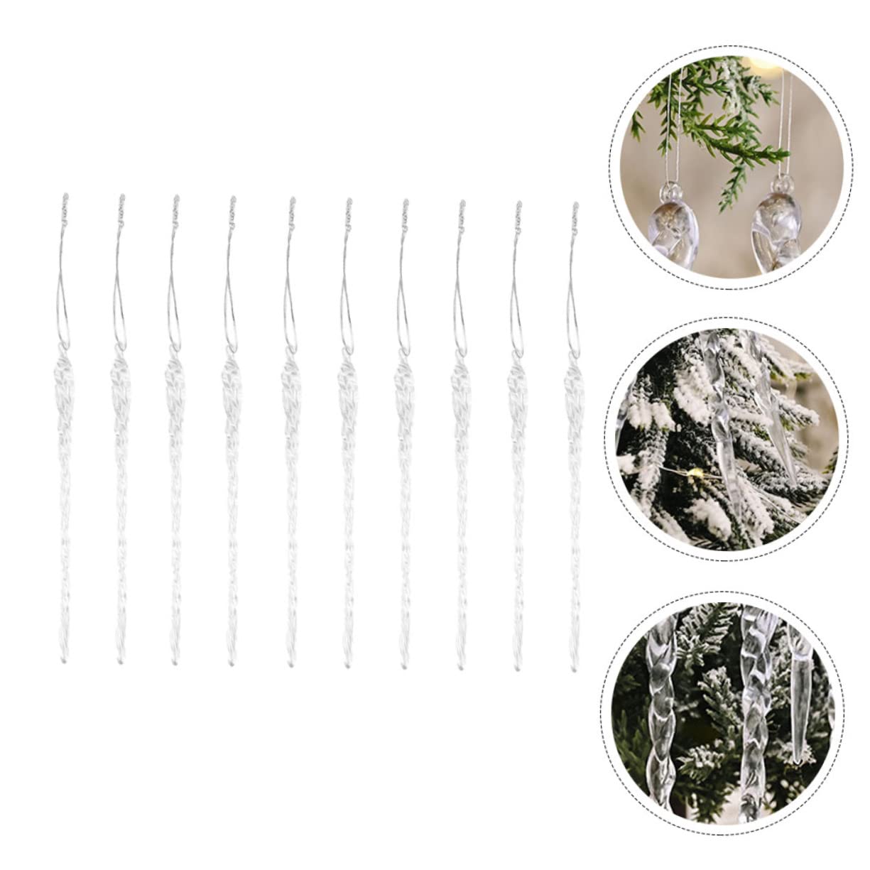 Cabilock 5 Sätze Teiliges Eiszapfen Hängedekoration Für Weihnachtsbaum Transparente Ornamente Für Innendekoration Festliche Weihnachtsfeier Dekorationen 36 Stück * 5