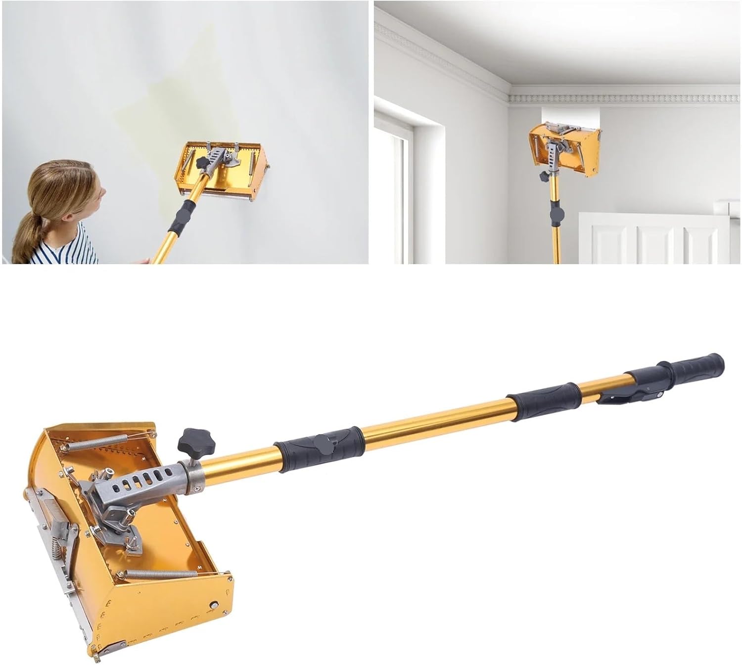 Drywall Flat Finishing Box Smooth Finishing Professional Drywall Flat Box Gold-Flat Handle-Aluminum Precision Tools-Drywall Sheetrock Cleanable
