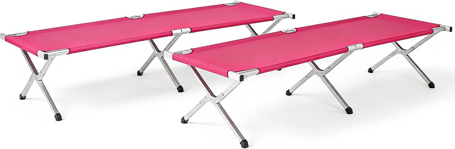 Portable Folding Camping Cot, Heavy Duty Sleeping Bed with Carrying Bag, 610D Oxford Cloth & Lightweight Aluminum Frame, 275lbs Load, Outdoor Cot for Adults, Travel, Hiking, Office (Black, 4 Pack)