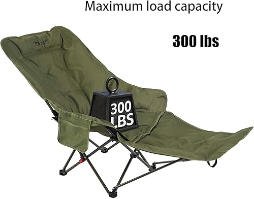 Miniatura 9 de Catre y silla plegable de doble propósito con reposapiés extraíble para adultos, silla de dormir ajustable fácil de montar con bolsa de transporte