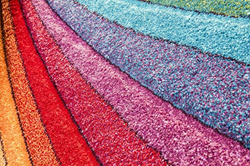 SrS Rugs® Candy Rainbow Rug - for Living Room, Lounge, Hallway, Kids Room, Playroom, Nursery - Boys & Girls - Hippy - Pride - Brighten Your Home (Rainbow, 120cm x 170cm) - Image 5