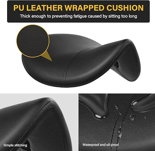 Miniatura 6 de Taburete rodante de alta resistencia con ruedas, taburete giratorio hidráulico ajustable, silla ergonómica de cuero grueso para cocina, dibujo,