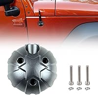 Vista 1 de Cubierta base de antena de aluminio para antena de radio, carcasa anodizada, base de cubierta de antena compatible con Jeep Wrangler JK JKU JL JLU