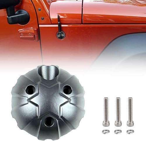 Cubierta base de antena de aluminio para antena de radio, carcasa anodizada, base de cubierta de antena compatible con Jeep Wrangler JK JKU JL JLU