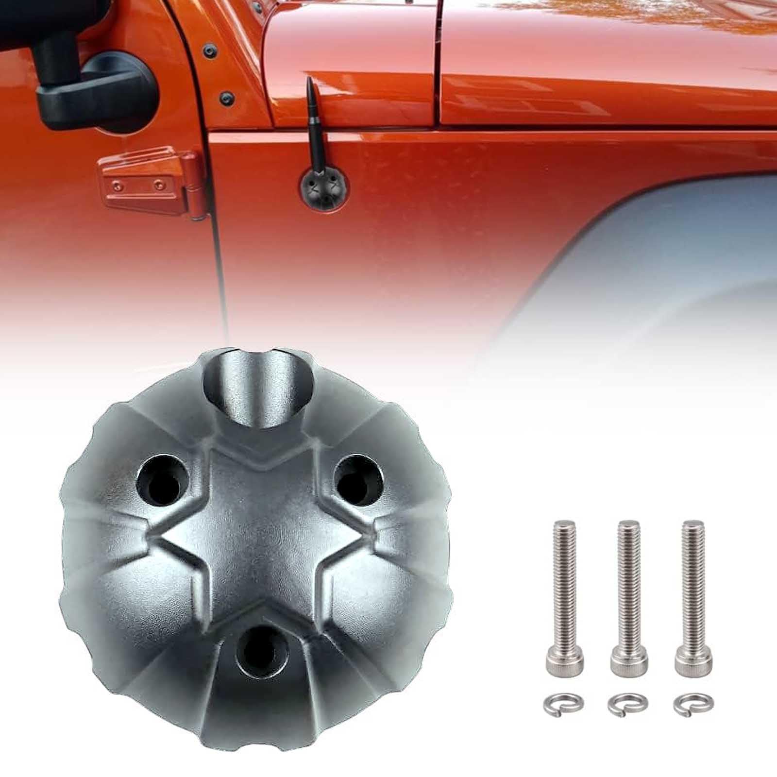 Copertura Decorativa Antenna Radio Cromata Per Jeep Wrangler JK JL (2007-2023) E Gladiator JT (2020-2023) - Accessorio Esterno In ABS