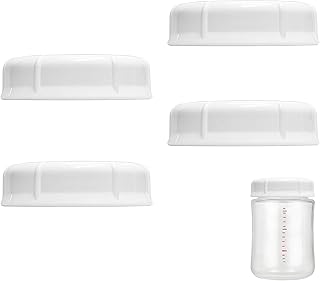 ROMIRUS母乳保存用哺乳瓶キャップ、ピジョン Pigeon母乳実感哺乳びん3代目との互換性あり (4個 白い)