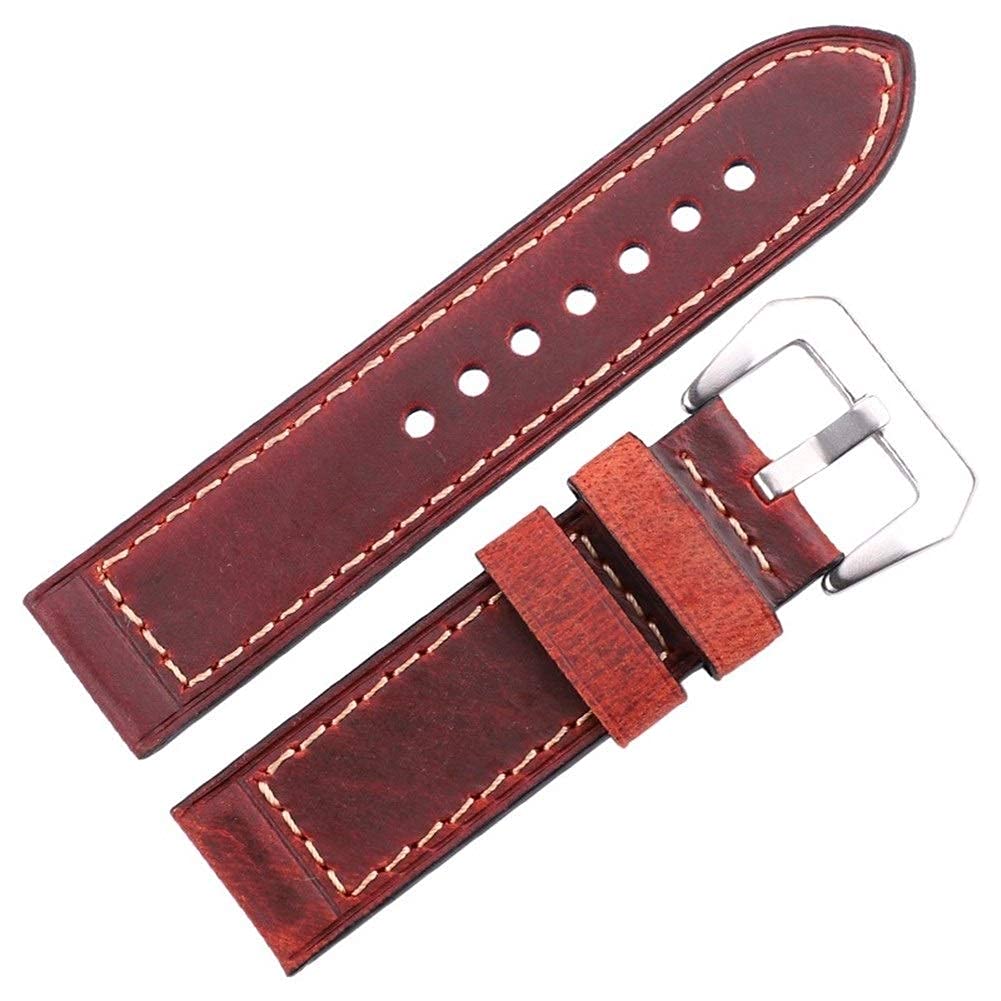 Lederarmband handgefertigte Uhrenarmbänder 22mm 24mm Männer Frauen braun schwarz rot Uhrenarmband Gürtel Edelstahl Schnalle