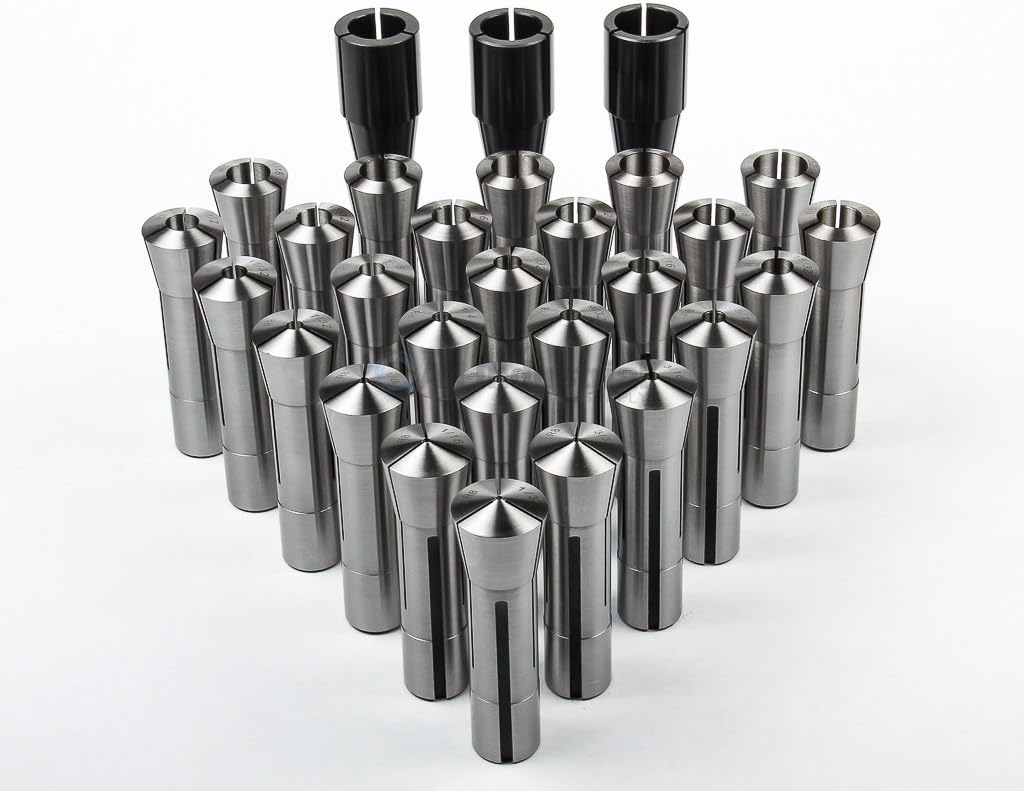 All Industrial Tool Supply 29 Pc R8 Collet Set, Fractional 1/32" - 1" High Precision for Bridgeport Milling Machine