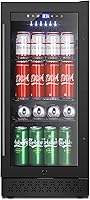 Vista 26 de Tylza 15 Inch Beverage Refrigerator, 130 Cans Quiet Beverage Fridge, 15'' Beverage Cooler Under Counter with Glass Door and Lock for Built-in or