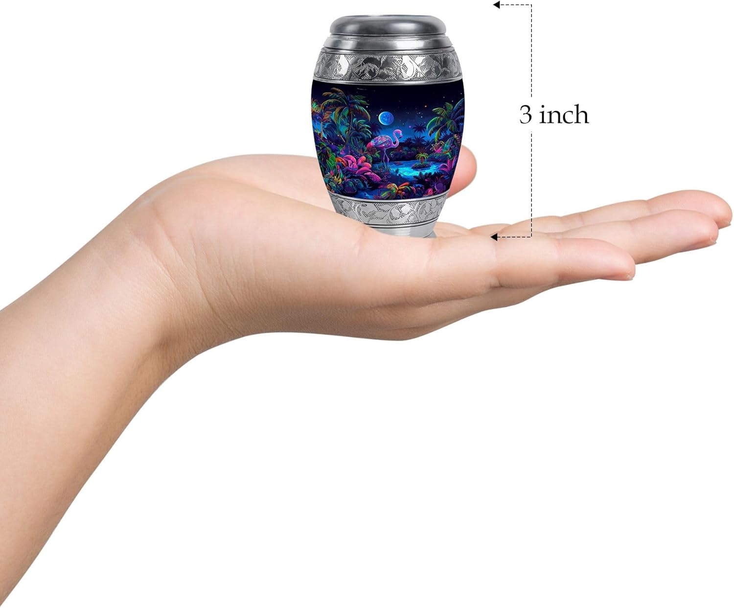 Flamingo Urn for Adult Male - Mini Urns for Ashes - Little Urns for Ashes - Burial Urns for Male & Female - Urn for Ashes for Women - 3 Inch Pack of 1 - Funeral Urns for Ashes