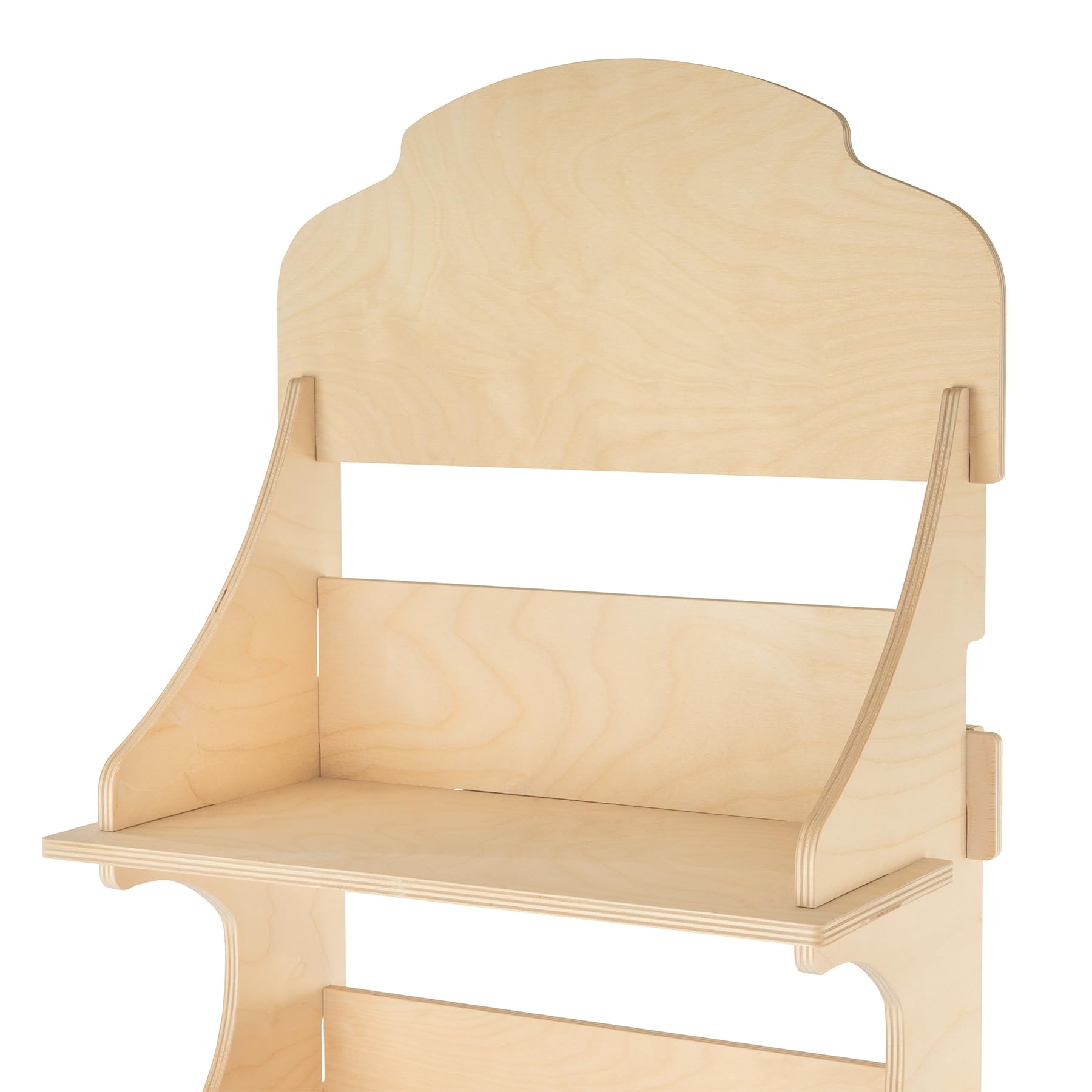Expositor de madera, de suelo, para tiendas y boutiques, 5 estantes, natural y sostenible, H. 157 cm