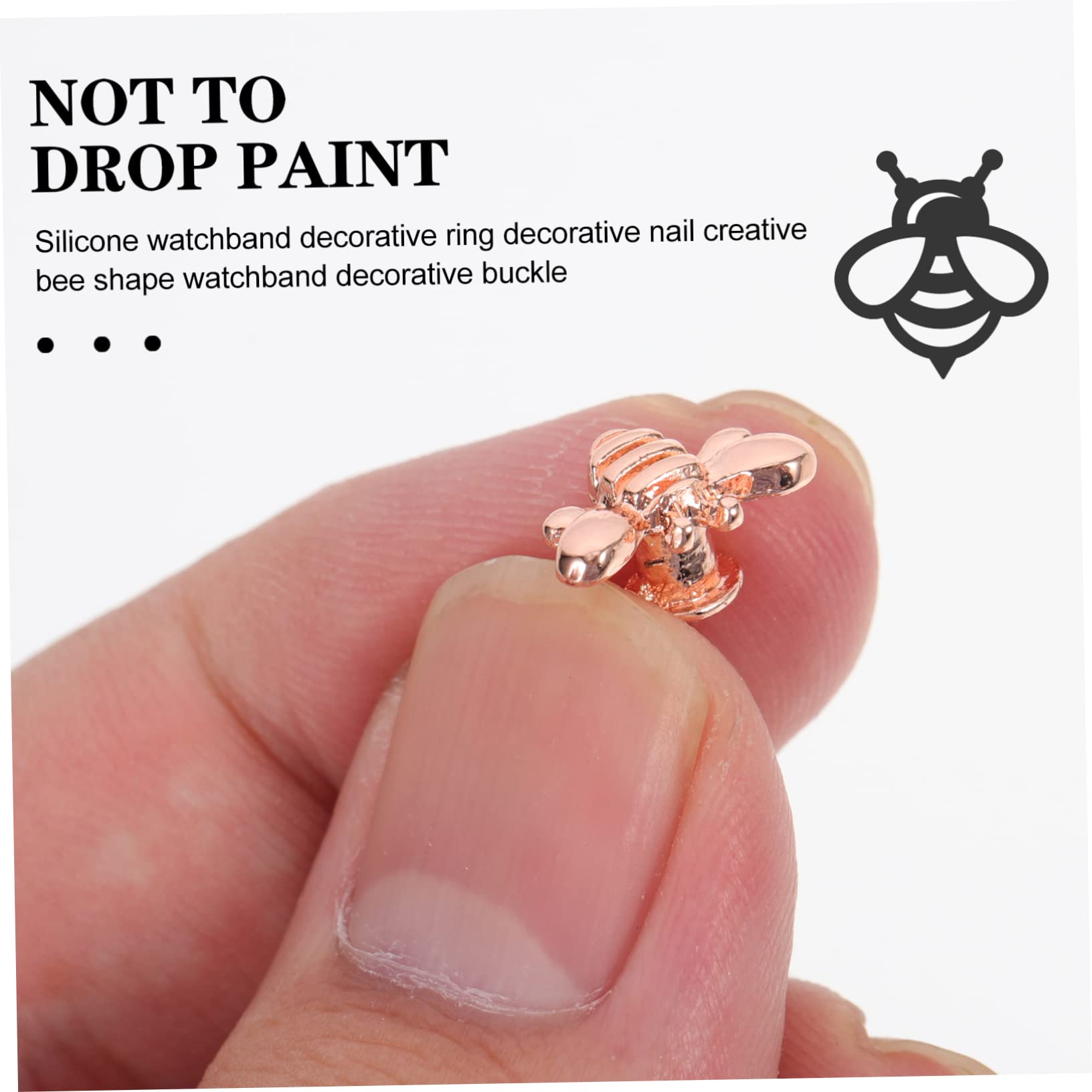 Abaodam 24piezas Para Correas De Reloj Decoración De Abalorios Forma De Abeja Accesorios Para Pulseras De Smartwatch De Doradas Plateadas