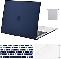 Vista 24 de MOSISO - Funda rígida y de plástico compatible con MacBook Air de 13 pulgadas versión 2022, 2021-2018, A2337 M1 A2179 A1932; con cubierta