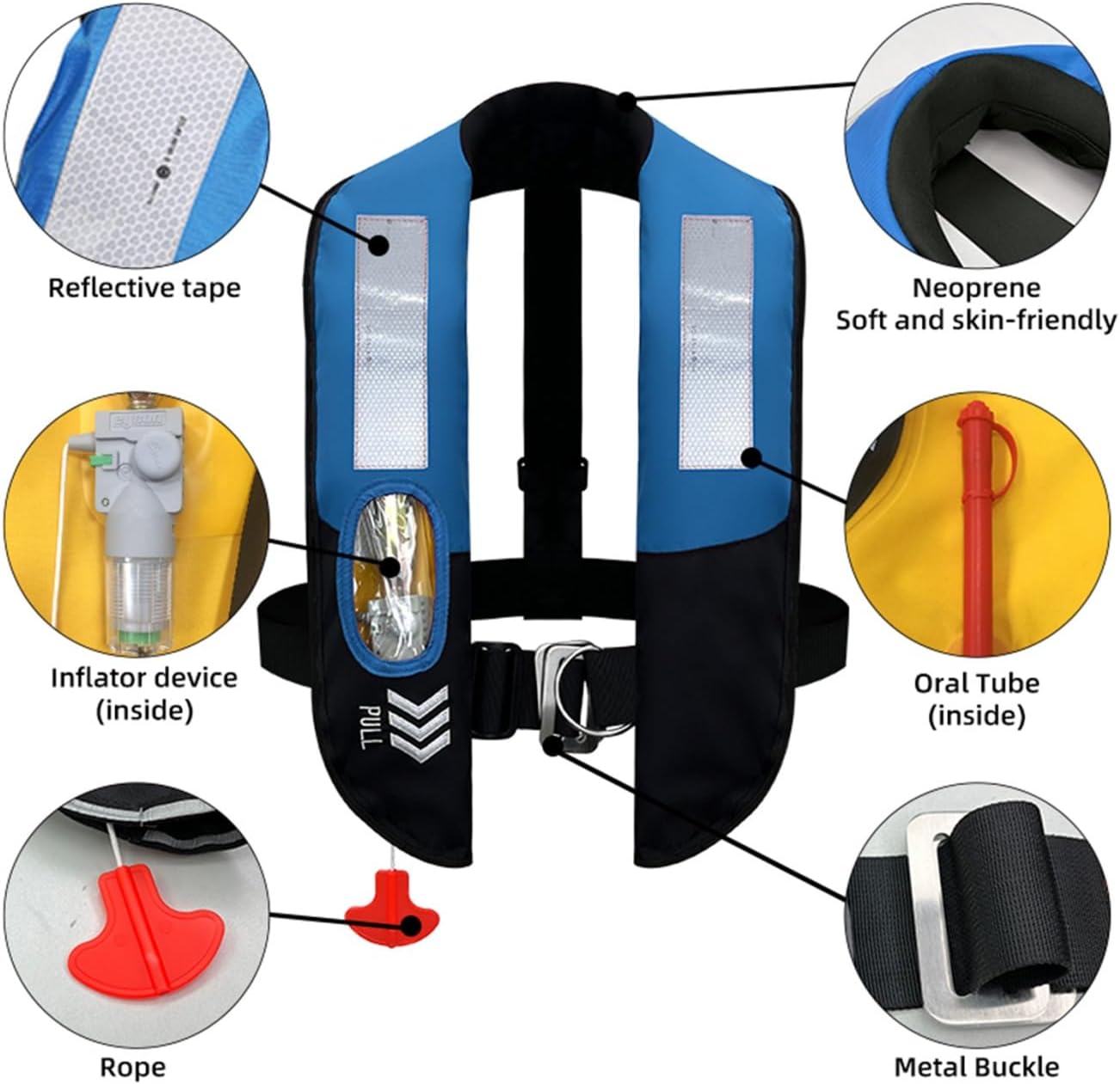 Automatic Inflatable Life Jacket,Preserver PFD for Adults,Life Vest for Adult,Supports Weight up to 330 pounds