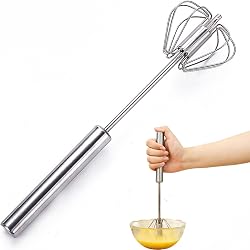 SSKHE Egg Whisk Stainless Steel Hand Push Blender Egg Bea…