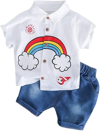 Ensemble Bebe Garcon Naissance Bapteme Ceremonie Ete Day8 Vetement Bebe Garcon Pas Cher Outfits Costume Bebe Garcon Mode Tee Shirt Manche Courte Tenue Mariage Chemise Mignon Jeans Garcon Shorts Amazon Fr