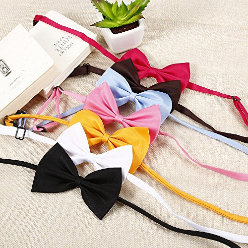 Dog and Cat Collar Bow Ties for Dogs, 50 PCS Dog Collar with Bowtie Bow Ties Cat Dog Collar Neck Ties Wholesale Pet Dog Puppy Necktie Bow Tie Ties Collar Grooming Out (Random Color)