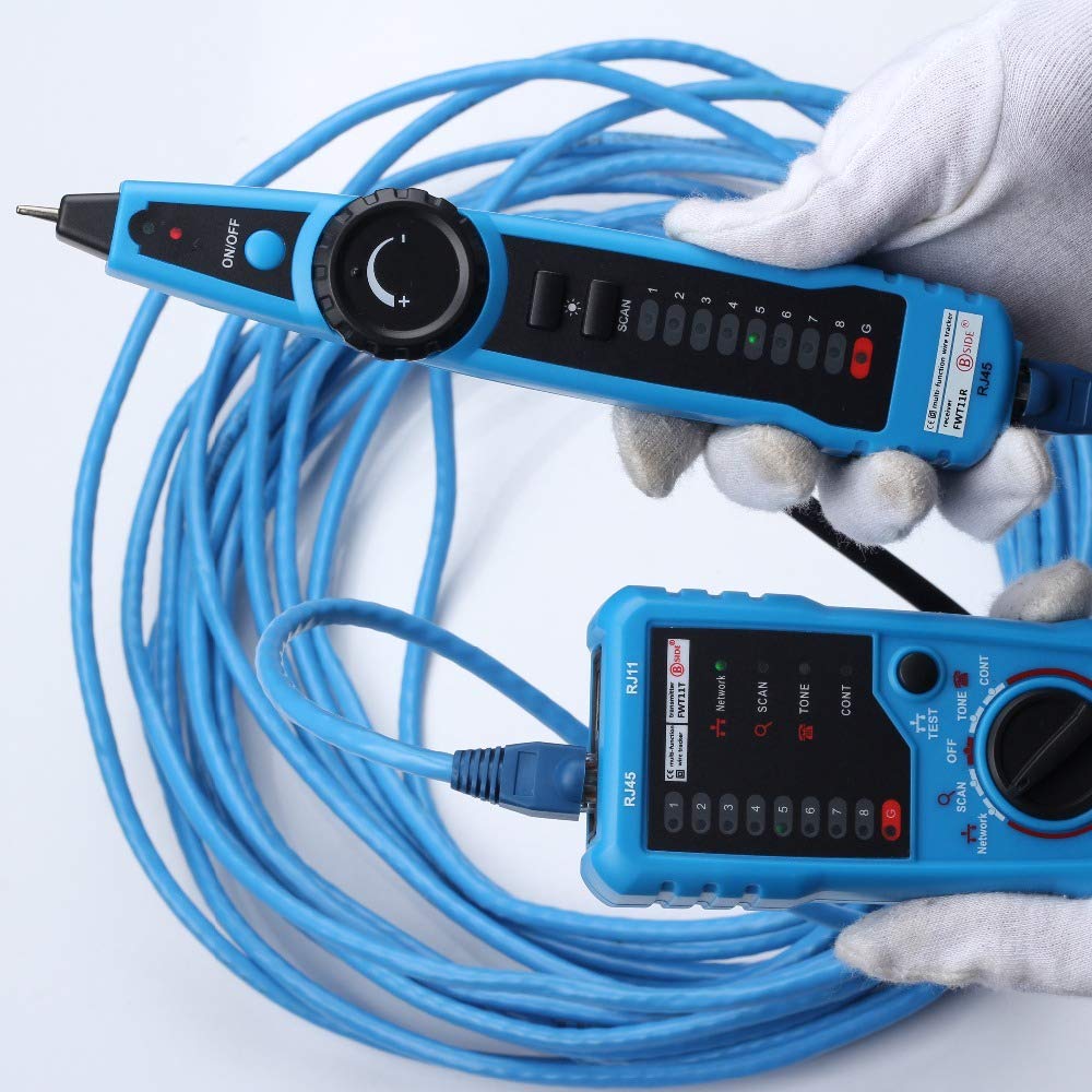 FWT11 - Tester per cavi, tester per cavi, RJ45 RJ11, tester diagnostico per cavi telefonici, tracker per cavi, rilevatore di cavi