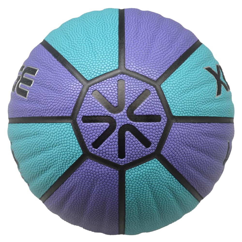 XEDGE Baloncesto de 74.9 cm, tamaño 7, para interiores y exteriores, juego de baloncesto de cuero ondulado con bolsa de transporte, agujas y bomba