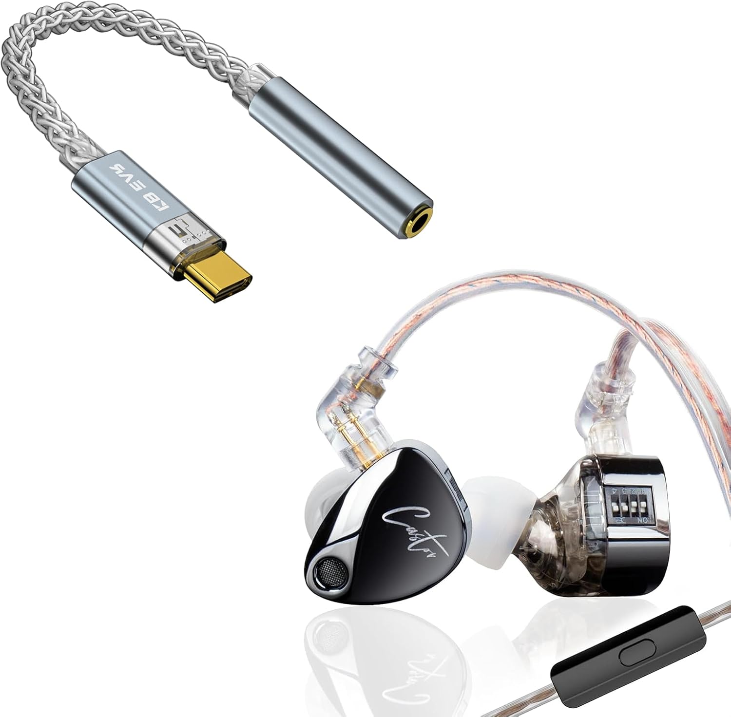 KZ Castor with Mic and USBC Audio Adapter