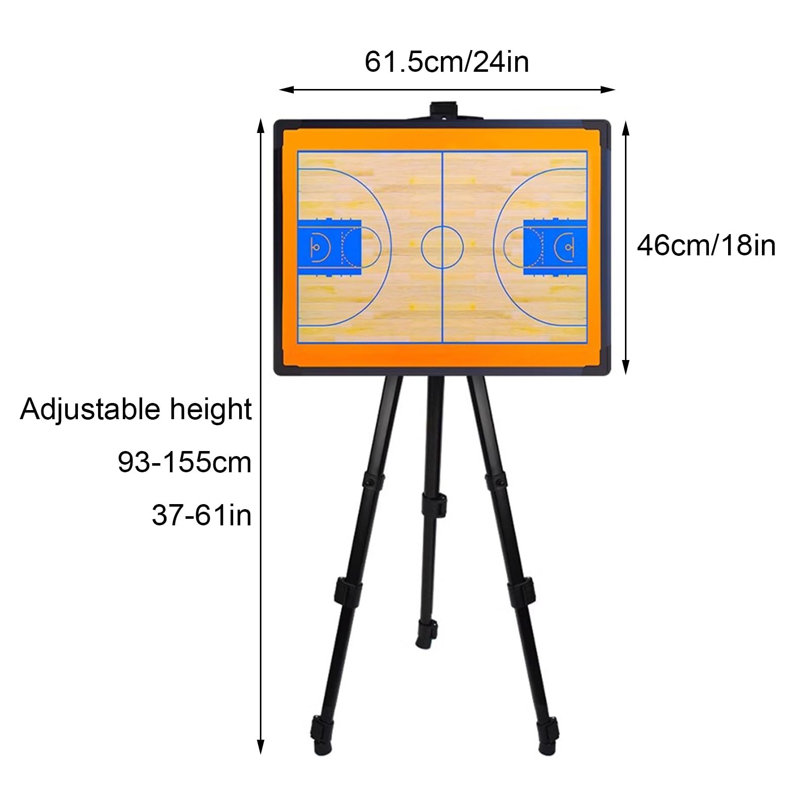 Pizarra de Entrenamiento de Baloncesto, Portapapeles Táctico Magnético con Trípode, Pizarra Blanca de Borrado en Seco de Doble Cara, Altura Ajustable, for Entrenamiento