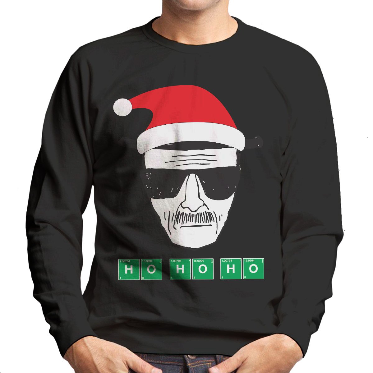 Cloud City 7 Men's Black Heisenberg Ho Ho Ho Christmas Breaking Bad Sweatshirt