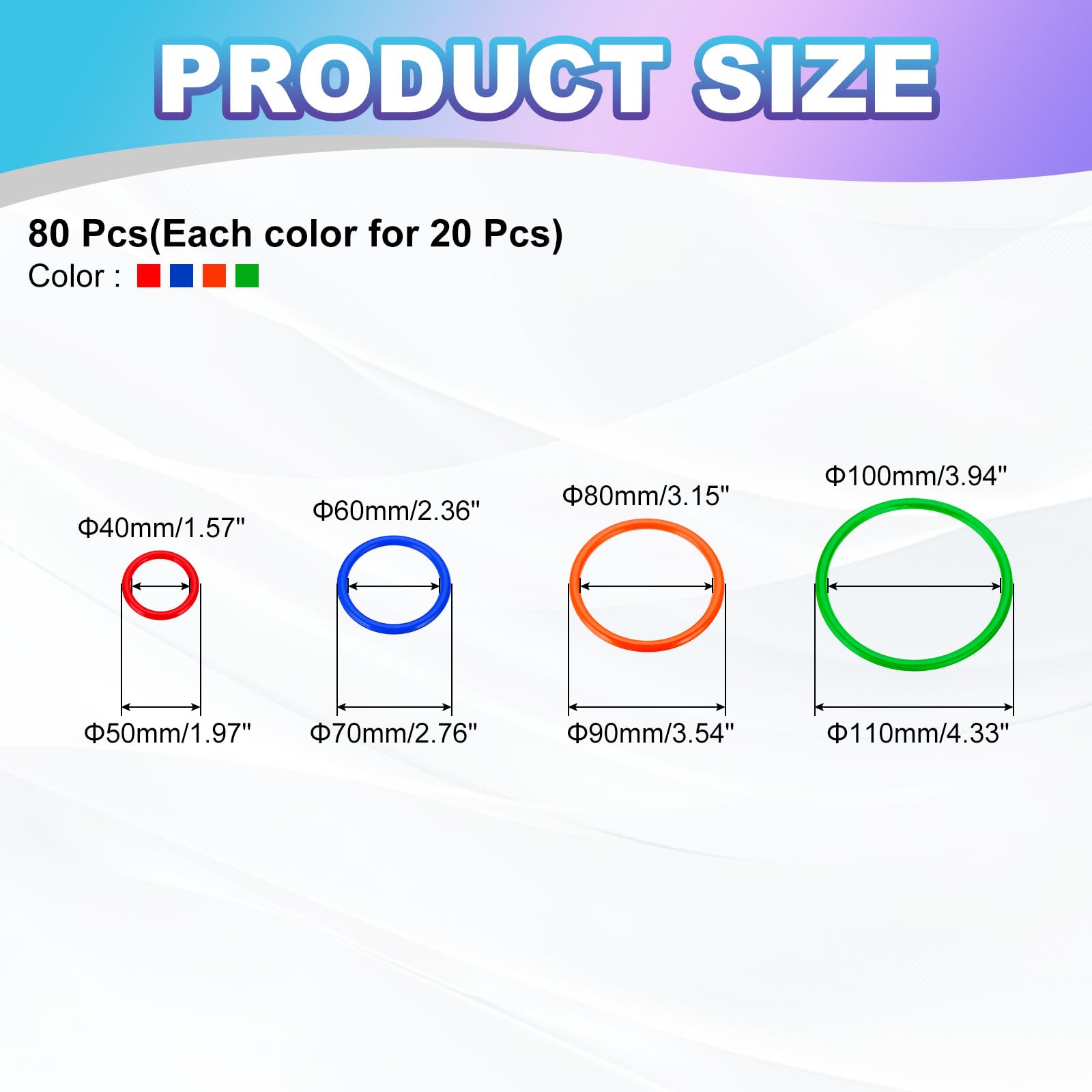 PATIKIL Plastic Toss Ring 4 Sizes - Image 2