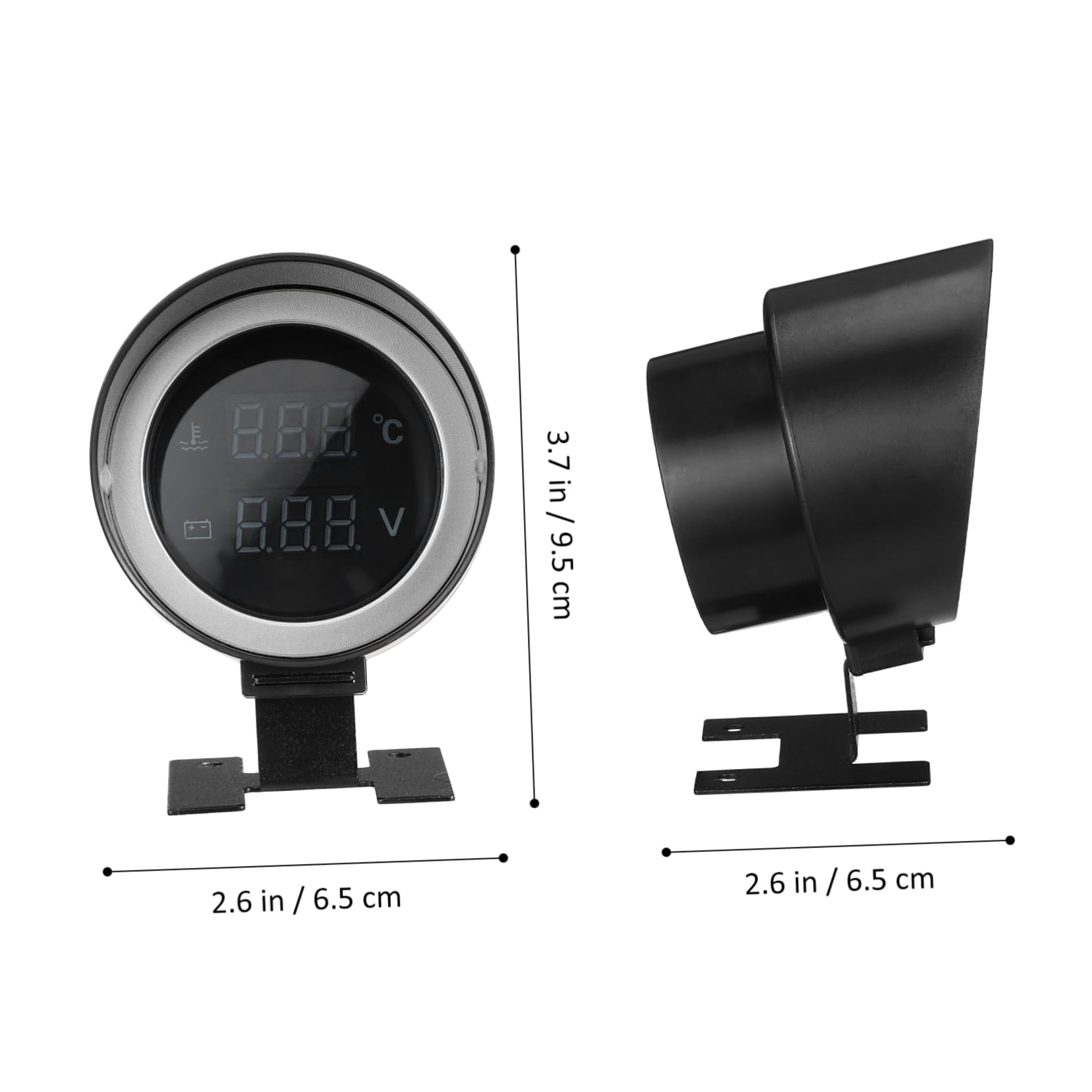 Ciieeo Manometro Digitale Temperatura e Voltmetro Auto Display LED Alta Precisione Adattatore Incluso per Installazione Rapida Compatibile con Moto Auto e Camion