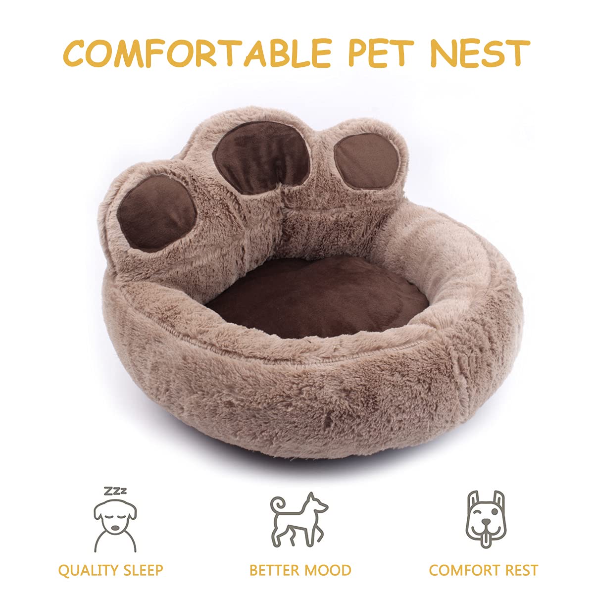 PETCUTE Panier pour Chiens Chats lit pour Chien Petit Confortable lit pour Chat Lavable