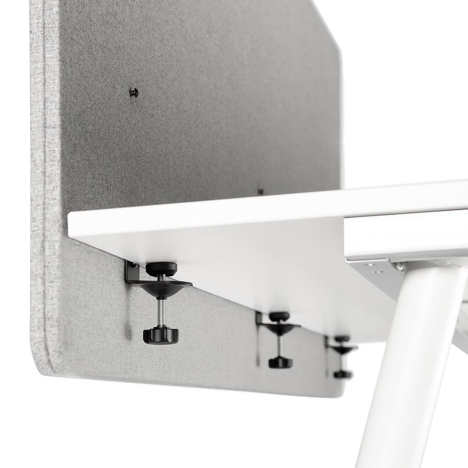 hjh OFFICE 891009 Paravent Acoustique pour Bureau FLEXMIUT D 62 x 160 cm, Panneau de séparation, Cloison, Tissu Gris Clair