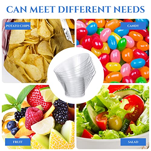 Zubebe 80 Pcs Clear Plastic Serving Bowls Disposable Angled Plastic Bowls For Parties 160Ml Small Popcorn Bowl Buffet Containers For Chip Snack Salad Wedding Baby Bridal Shower Engagement Anniversary #TOP2