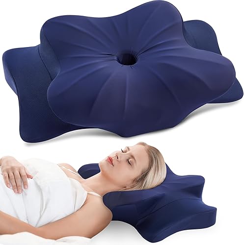 Almohada cervical cervical para aliviar el dolor de cuello  Almohada cervical de espuma viscoelástica, almohada ortopédica de apoyo para el cuello,