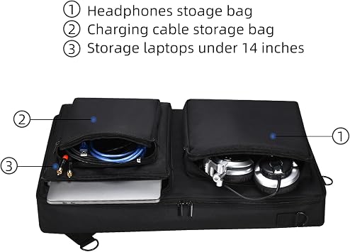 DJ Controller Case for Pioneer DDJ SR2/Pioneer DDJ SR Multifunctional Case Compatible with DJ Controller, for Portable DJ Backpack with Shoulder Straps for Parties Street Performances
