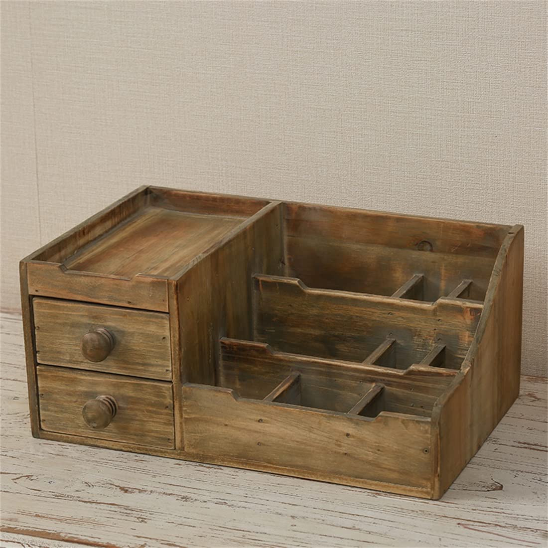 Gabinete Organizador de Escritorio pequeño, Oficina en casa, Dormitorio, Aula, Almacenamiento de Mesa de Madera con cajones para Suministros de Escritorio