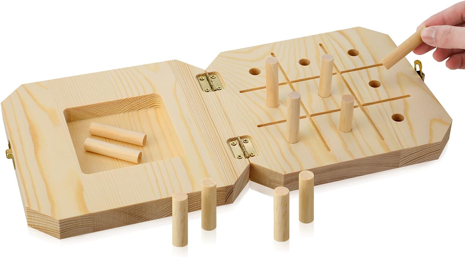 9 Hole Wooden Pegboard for Occupational Therapy Nine Hole Peg Test to Improve Fine Motor Coordination, Finger Dexterity, Concentration and Increase Reactionary Speed